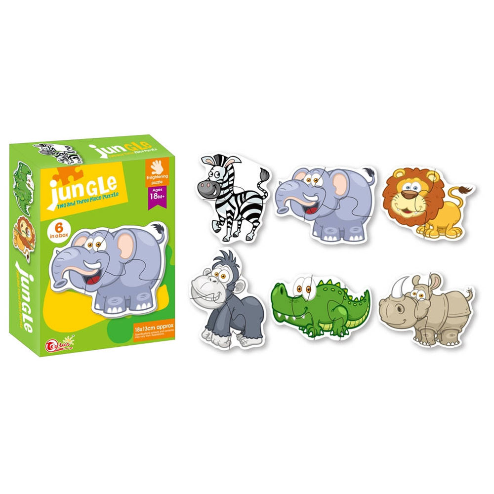 Пъзел 6 животни от джунглата Ozzo, 15 части