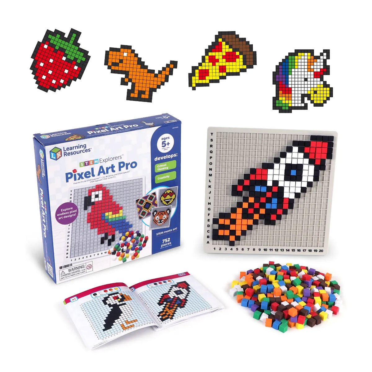 Learning Resources Pixel mosaic, with 28 challenges