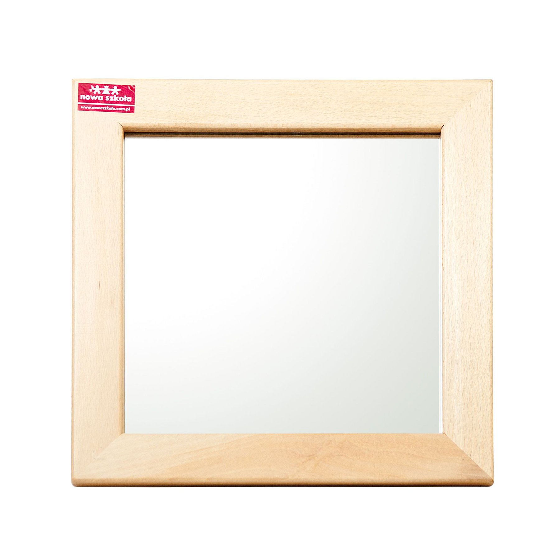 Nowa Szkola Mirror, with wooden frame, 25 x 25 cm