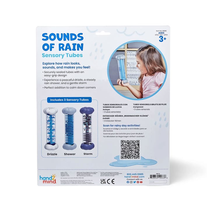 Learning Resources Сензорни бутилки, звуците на дъжда, 3 броя