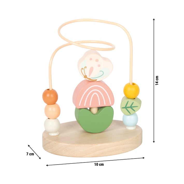 Small Foot Играчка Tiny Friends, с лабиринт и мъниста, дървена