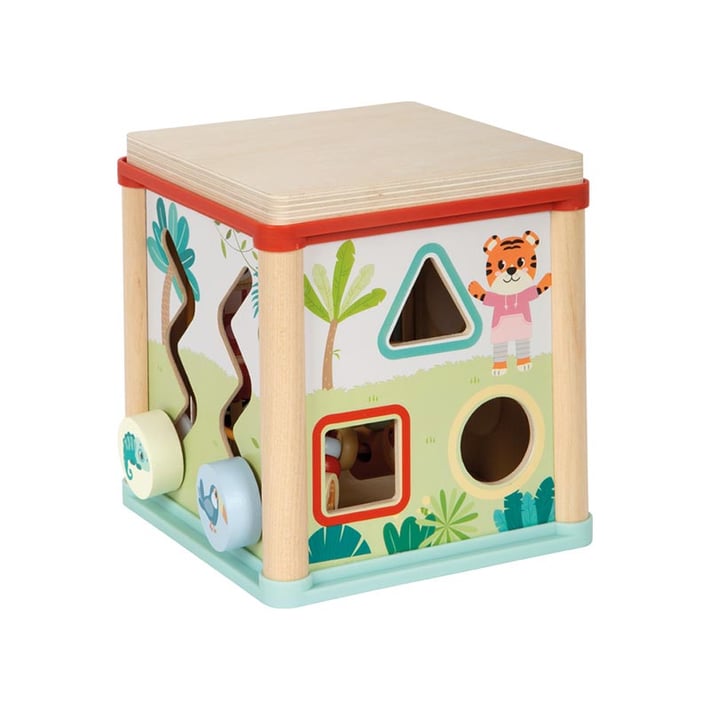 Small Foot Куб Джунгла, дидактичен, дървен, 15 х 15 х 29.5 cm