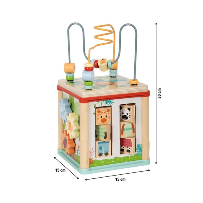Small Foot Куб Джунгла, дидактичен, дървен, 15 х 15 х 29.5 cm