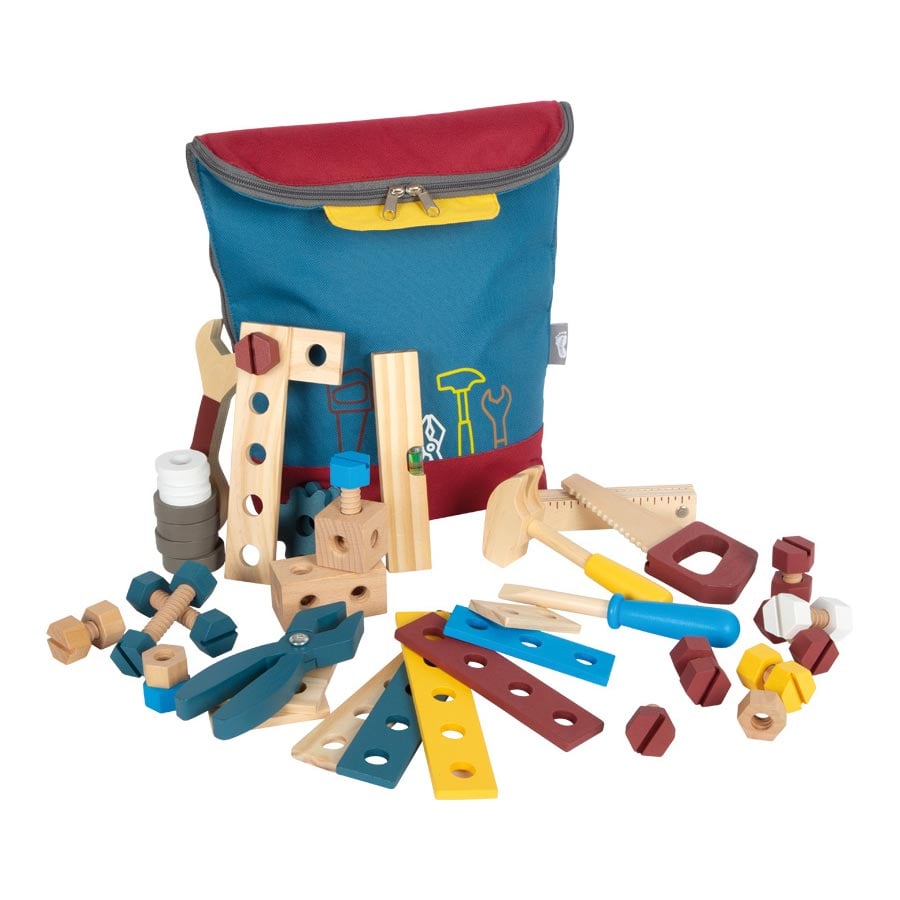 Small Foot Tool set, in backpack, wooden, children’s