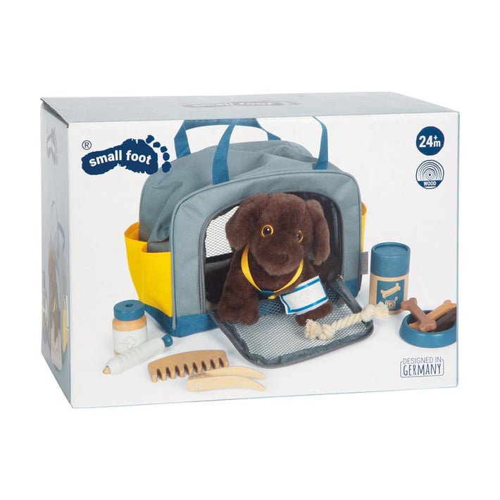 Small Foot Puppy with carrying bag, with included care accessories