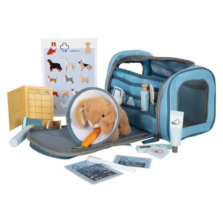 Small Foot Veterinary Bag, with medical equipment and bunny