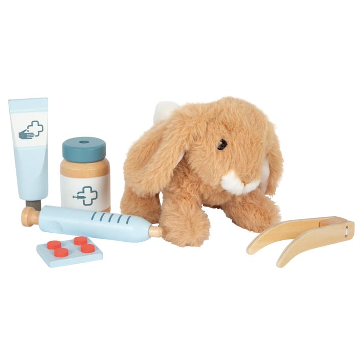 Small Foot Veterinary Bag, with medical equipment and bunny
