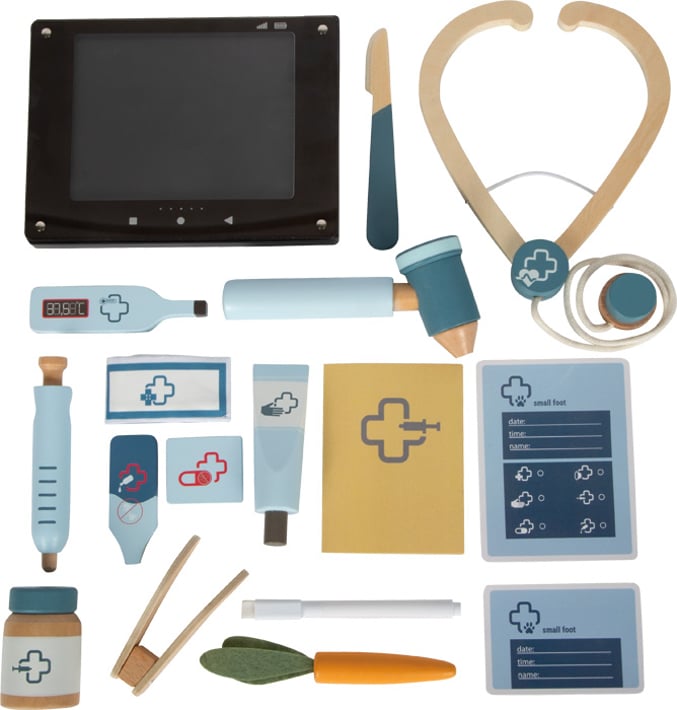 Small Foot Veterinary Bag, with medical equipment and bunny