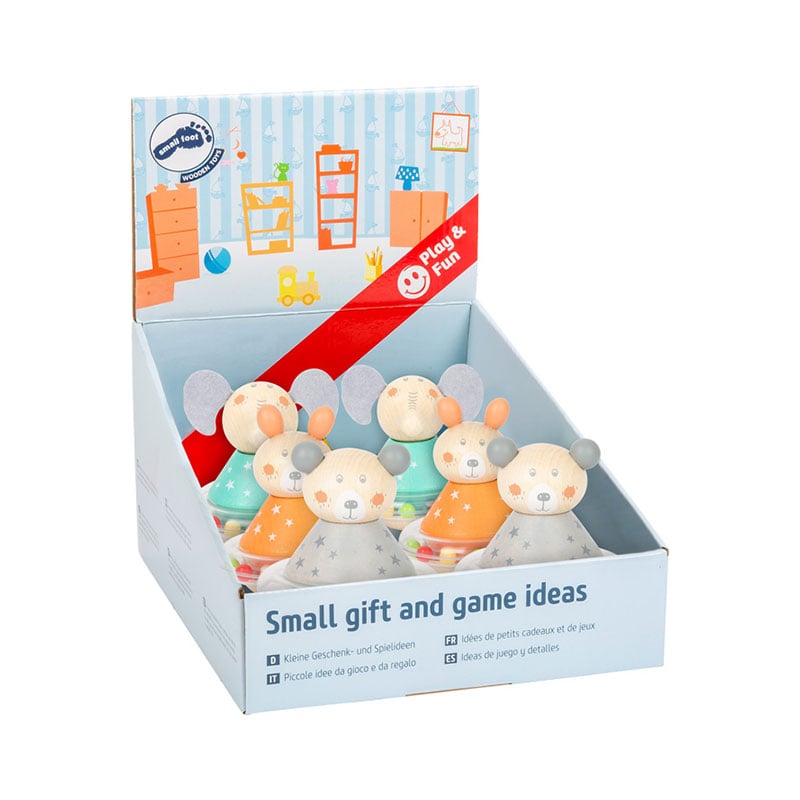 Small Foot Baby Rattles, standing, 6 pcs in display