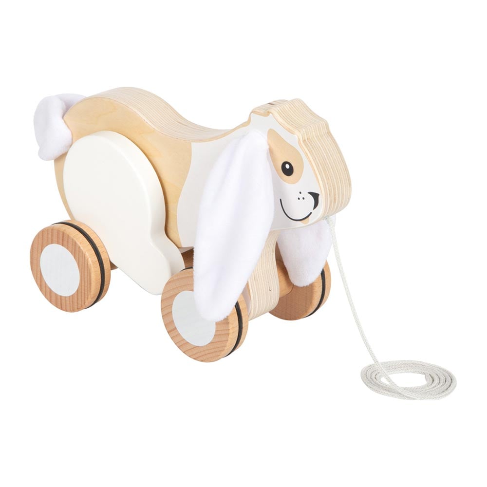 Small Foot Pull-Along Bunny, wooden, with rustling ears