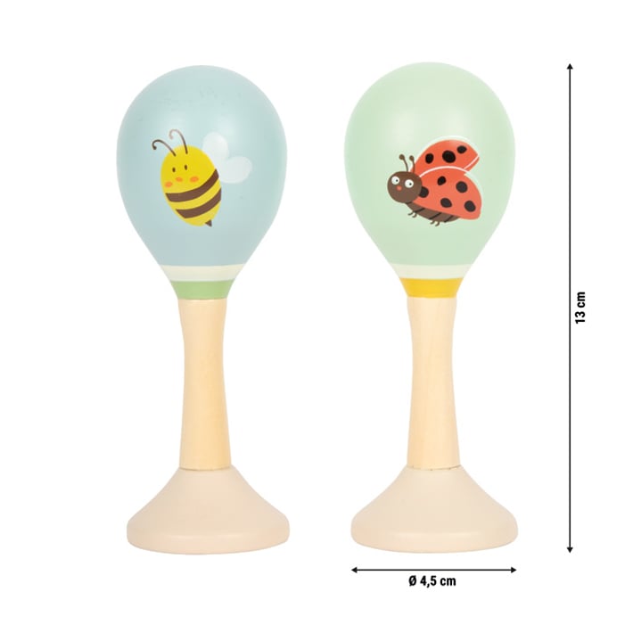 Small Foot Maracas Tiny Friends, wooden, 2 pieces