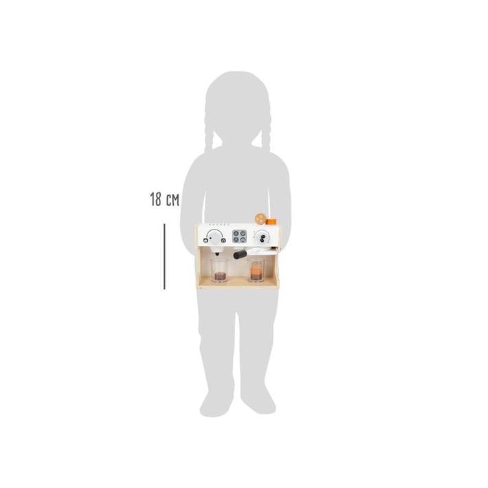 Small Foot Coffee Machine, wooden, 24 x 12 x 18 cm