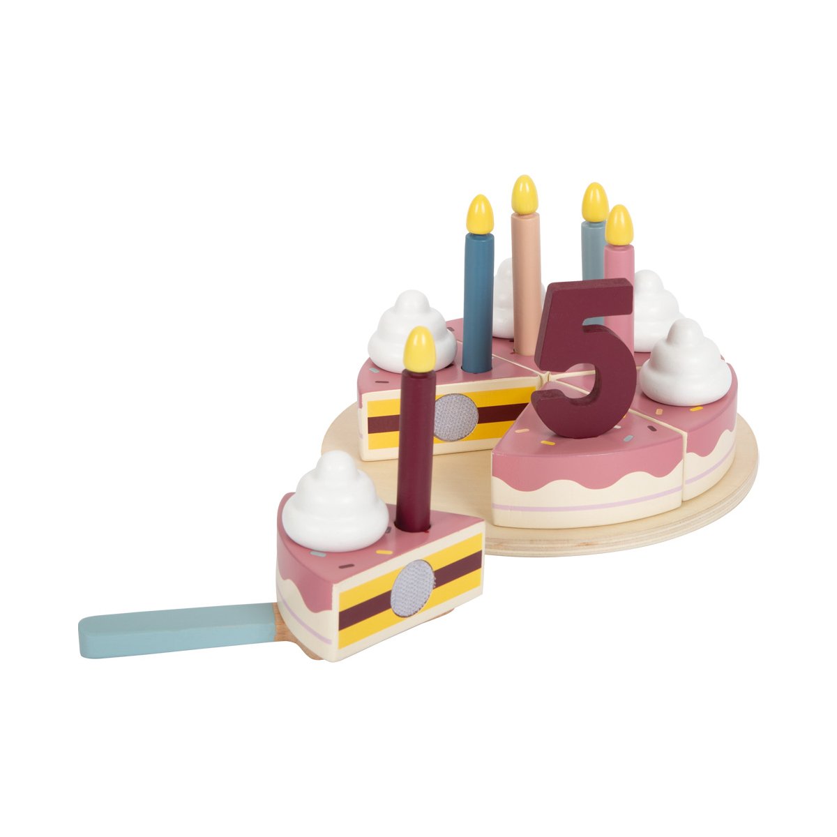Small Foot Cake for cutting, with numbers and candles