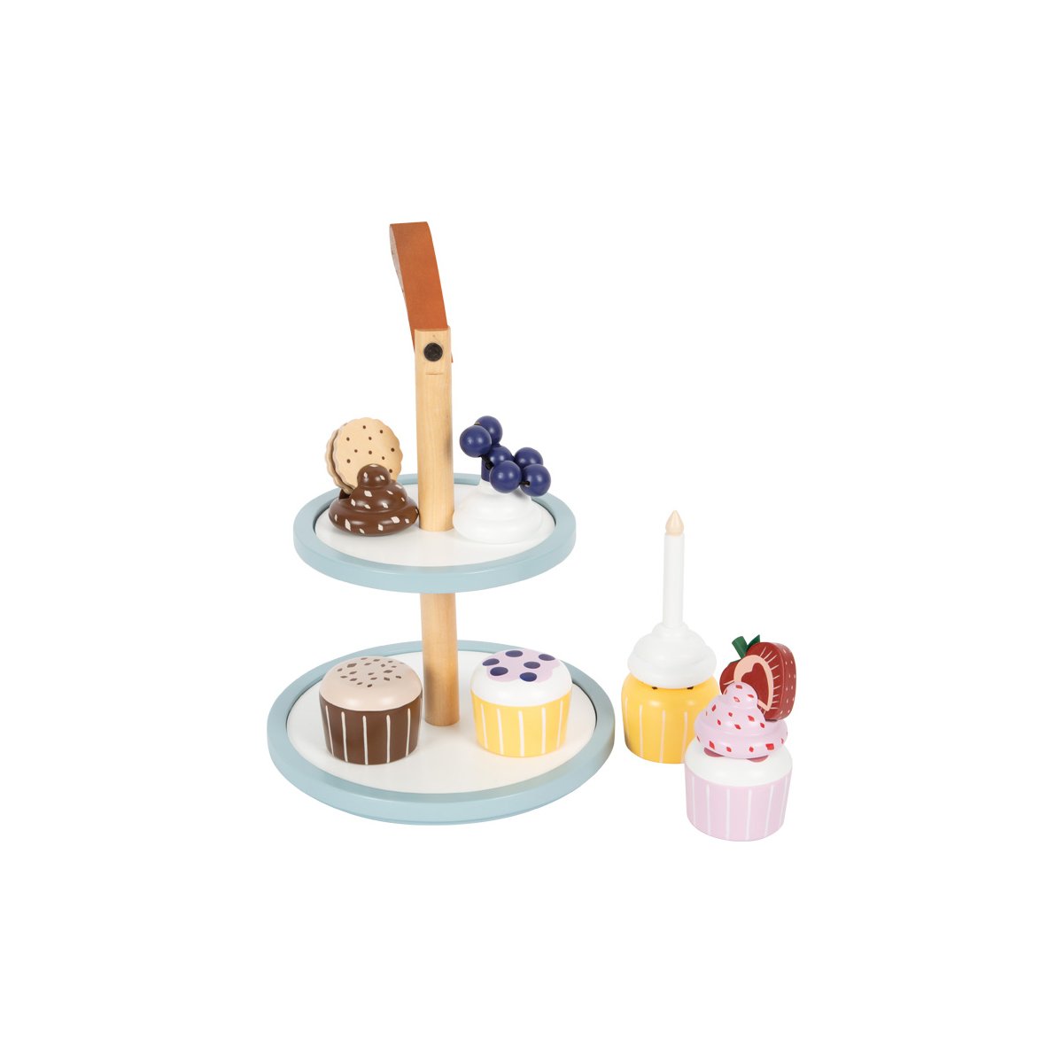 Small Foot Muffin Stand, wooden, 28 x 18 cm