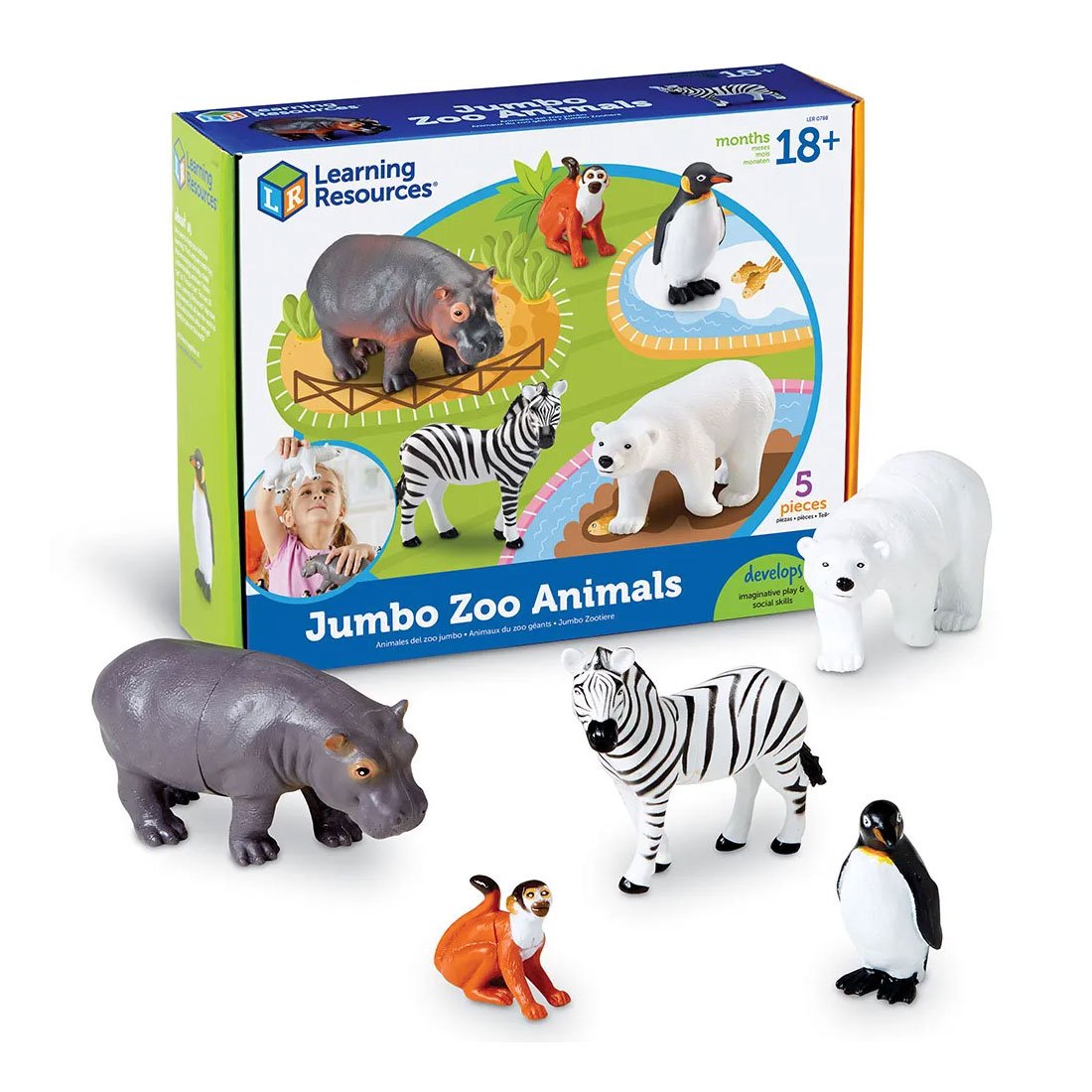 Learning Resources Zoo animals, jumbo