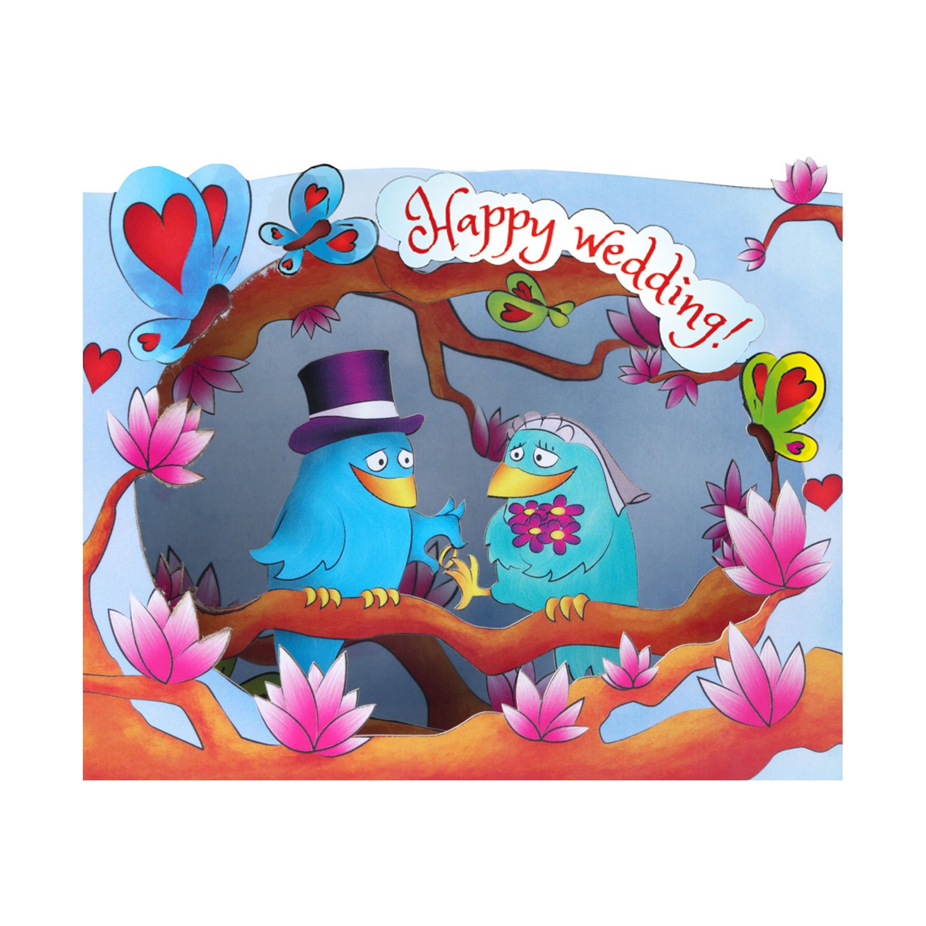 Gespaensterwald 3D card, Happy Wedding