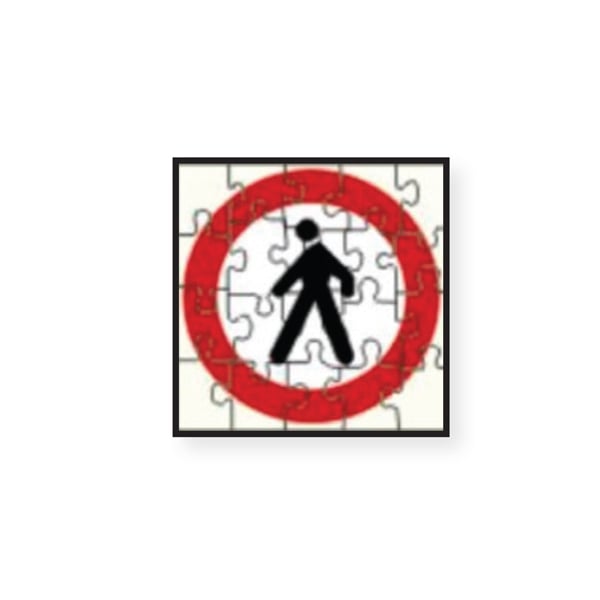 Puzzle, with two different road signs