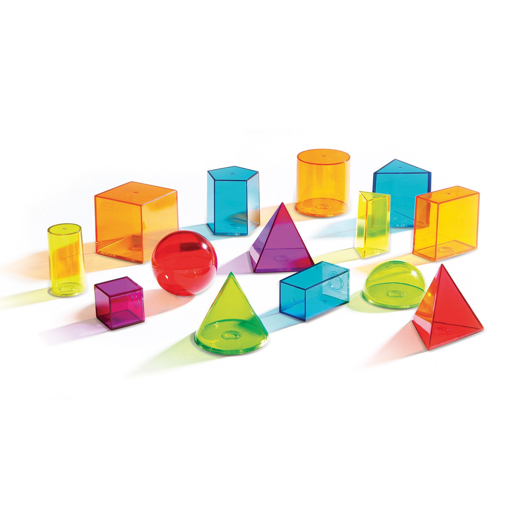 Learning Resources Transparent geometric solids, colored, 14 pcs