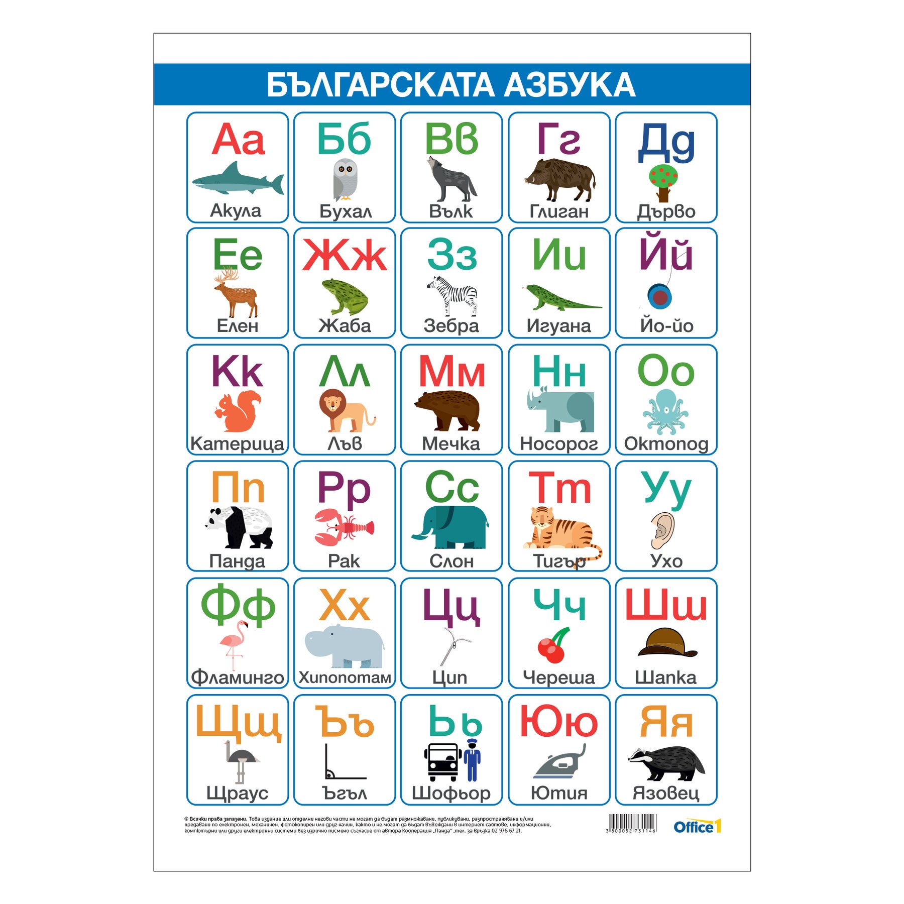 Office 1 Educational poster "Alphabet", 50 x 70 cm