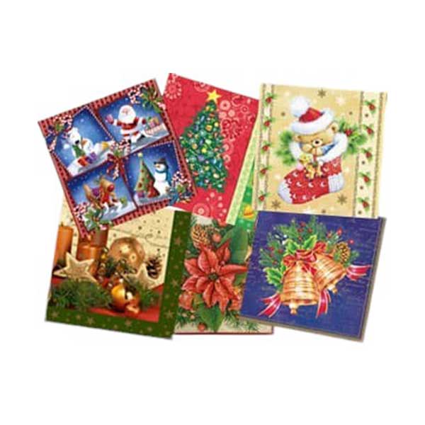 Napkins with Christmas motifs, 33 x 33 cm, assorted, 10 pcs