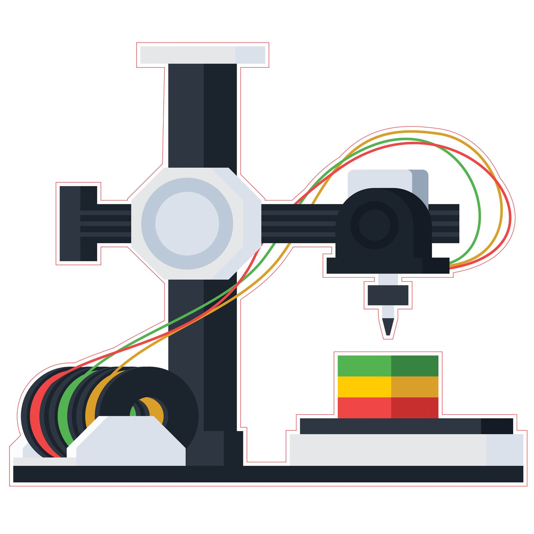 STEM Sticker, Design and 3D Prototyping, Set A5, 50 cm, Sticker 5