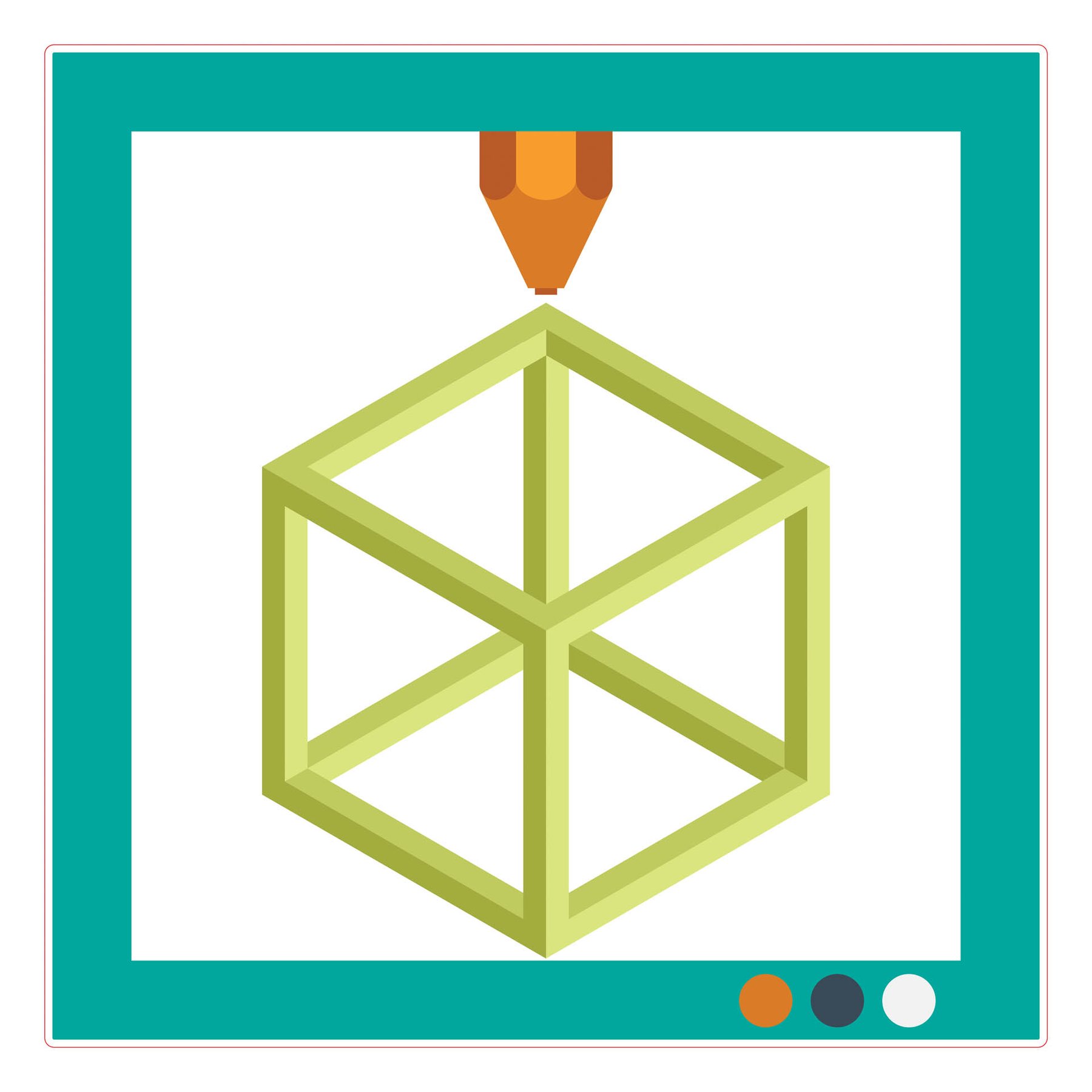 STEM Sticker, Design and 3D prototyping, set A7, 50 cm, sticker 2