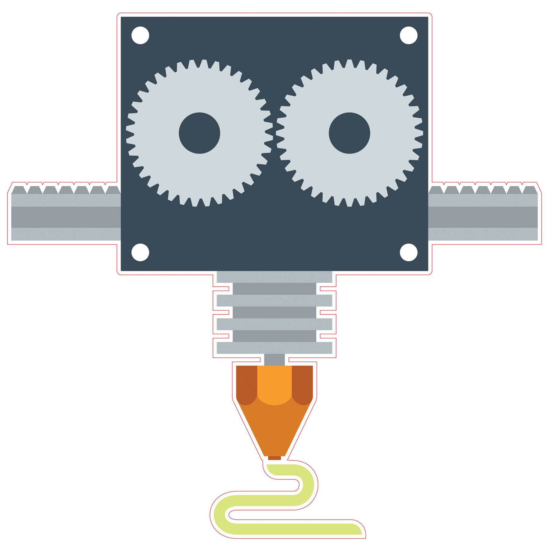 STEM Sticker, Design and 3D prototyping, set A7, 50 cm, sticker 4