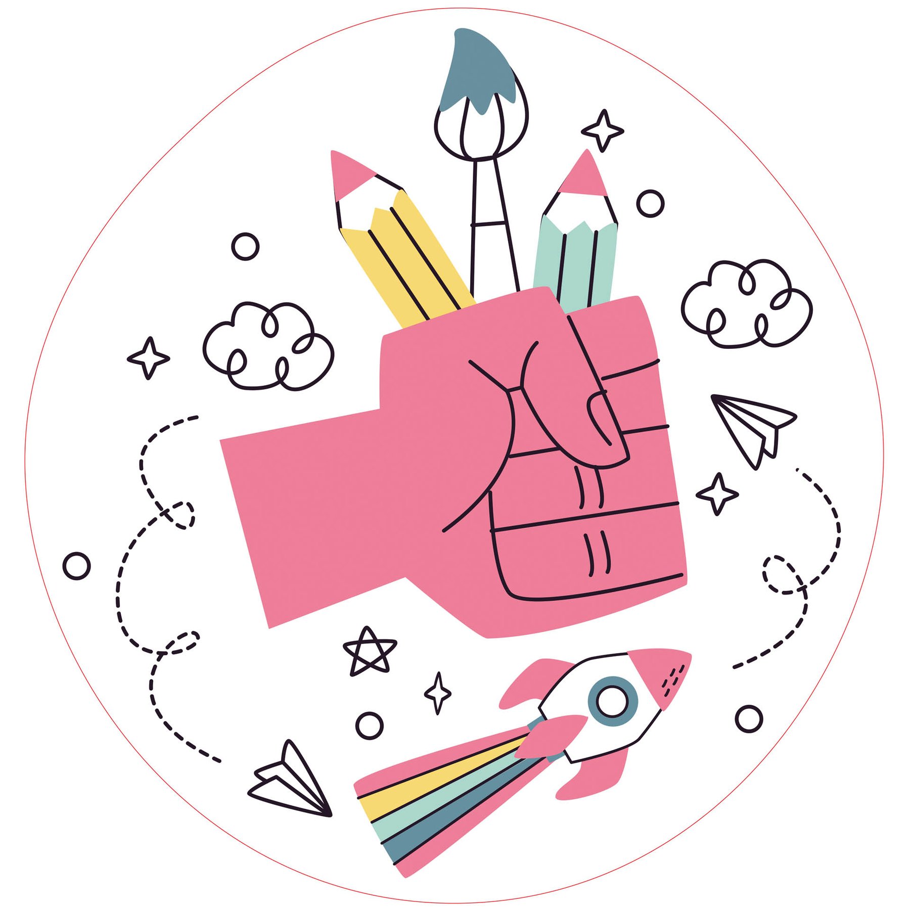 STEM Sticker, Digital arts room, set B10, 50 cm, sticker 10