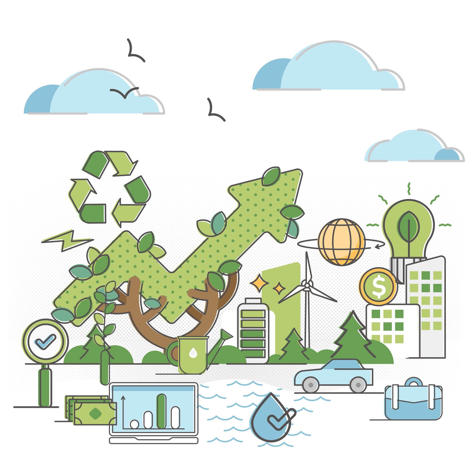 STEM Sticker, Green technologies and sustainable development, set C6, 50 cm, sticker 10
