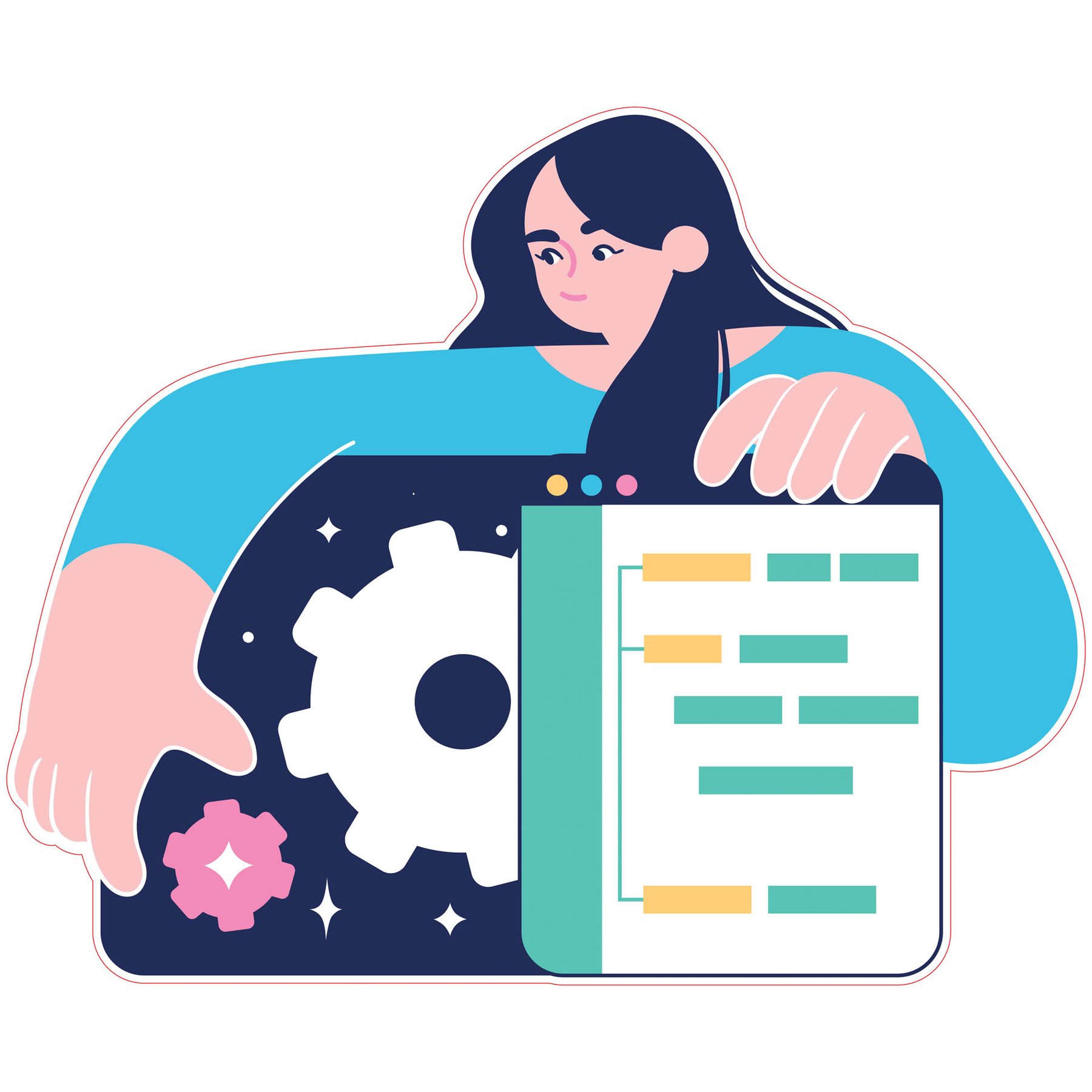STEM Sticker, Mathematics and Informatics - Informatics, Set E9, 50 cm, Sticker 9