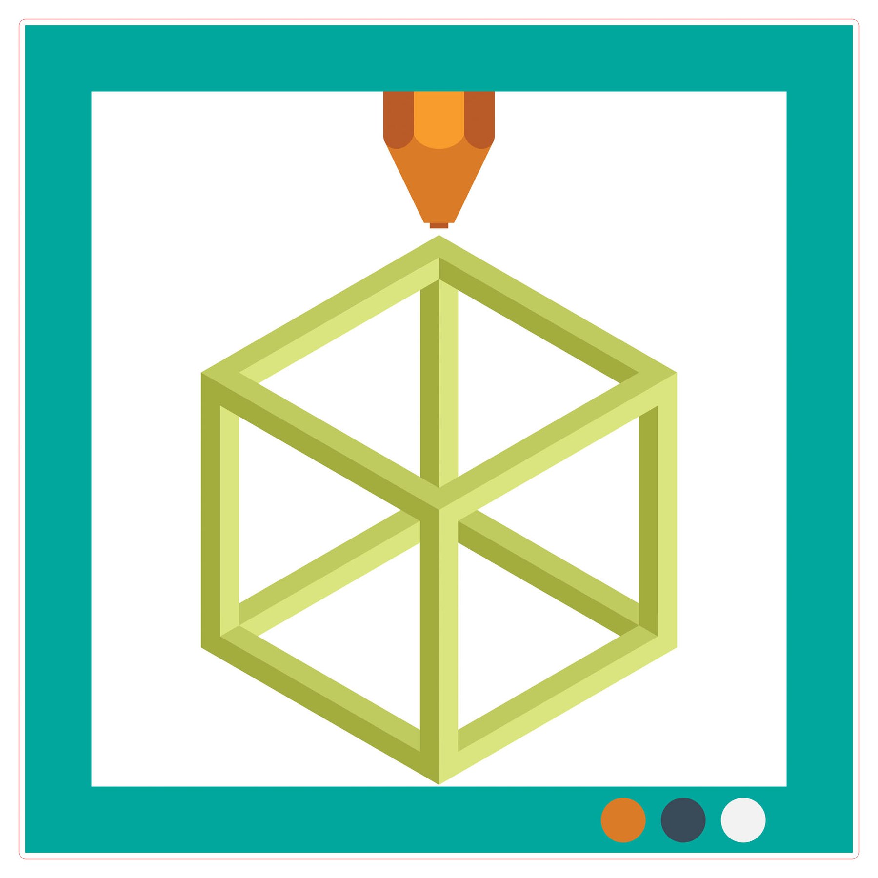 STEM Sticker, Design and 3D prototyping, set A7, 100 cm, sticker 2
