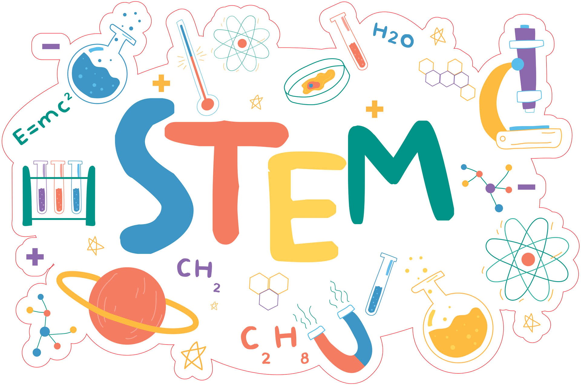 STEM Sticker, STEM Zone Entrance, set J1, 100 cm, sticker 7