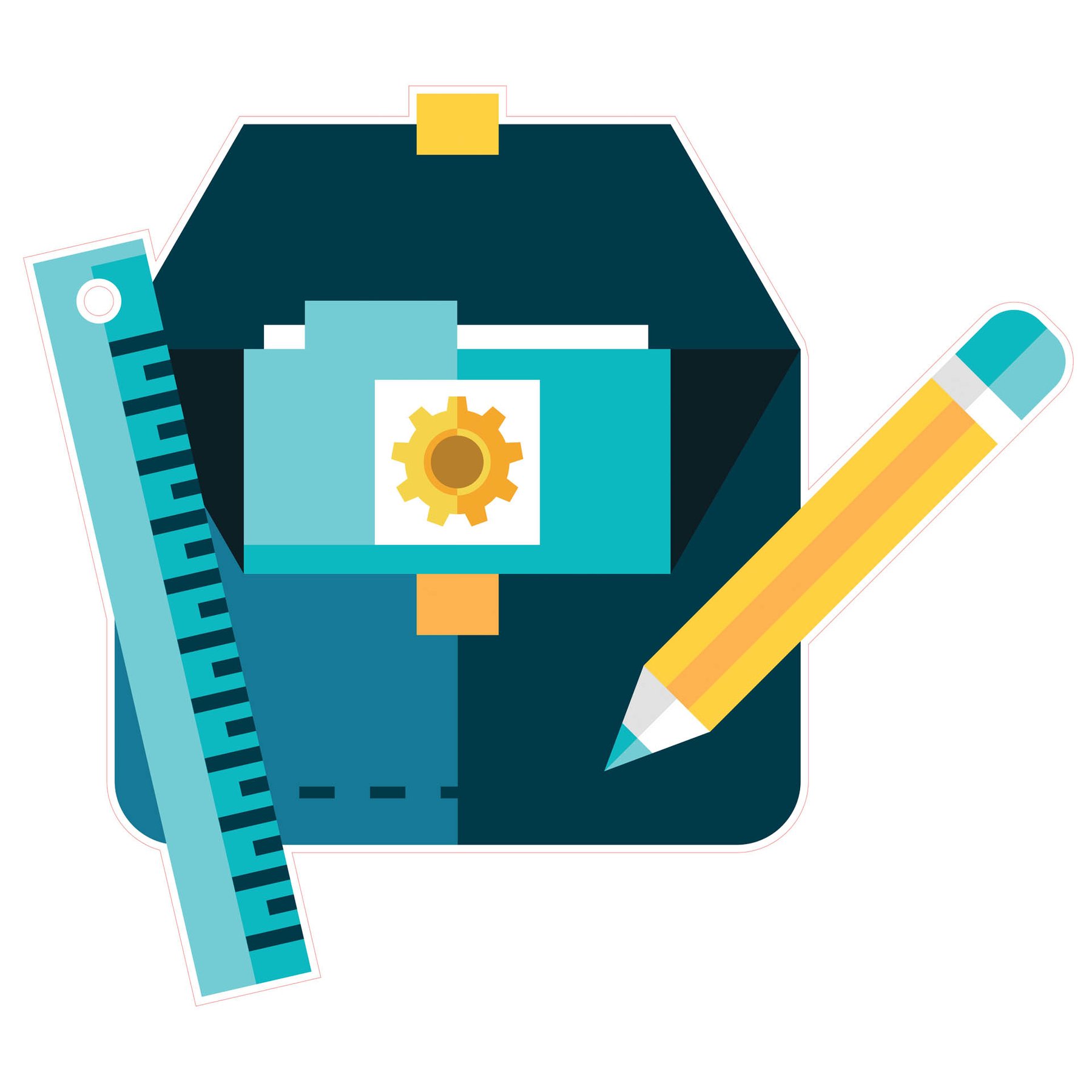 STEM Sticker, Design & 3D prototyping, set A6, 150 cm, sticker 10