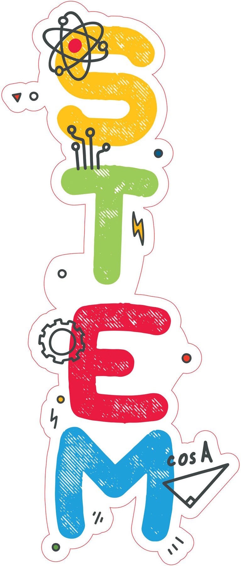 STEM Sticker, Entrance STEM zone, set J1, 150 cm, sticker 2