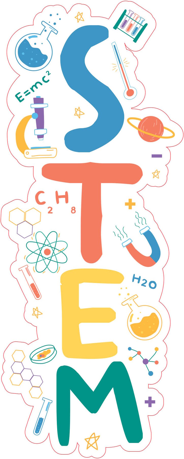 STEM Sticker, STEM Zone Entrance, set J1, 150 cm, sticker 8