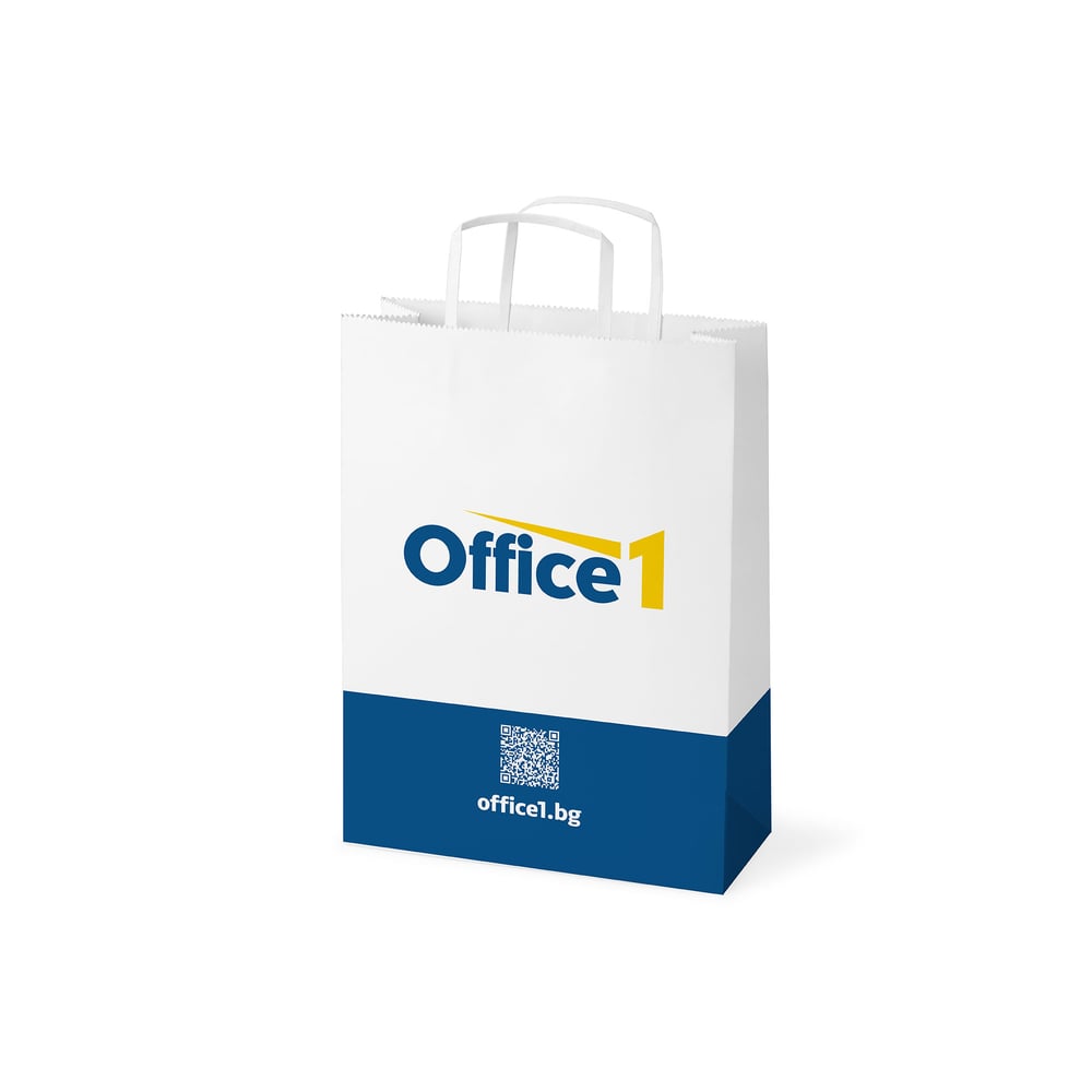 Office 1 Хартиена торбичка, бяла, S, 23 х 32 х 10 cm