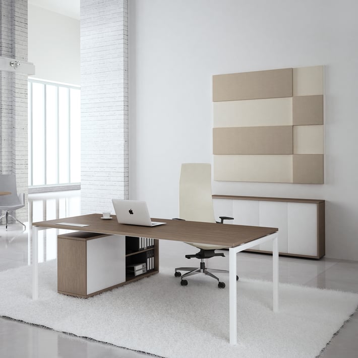 Acoustic wall panel Modus Narbutas, 400 x 70 x 400 mm, fabric Velito Presto light mint, chipboard 16 mm