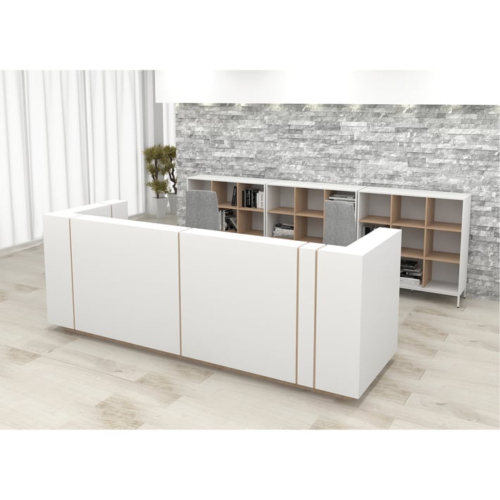 Стелаж Narbutas Choice, 1200 x 400 x 1075 mm, ПДЧ, меламин избелен дъб, меламин избелен дъб