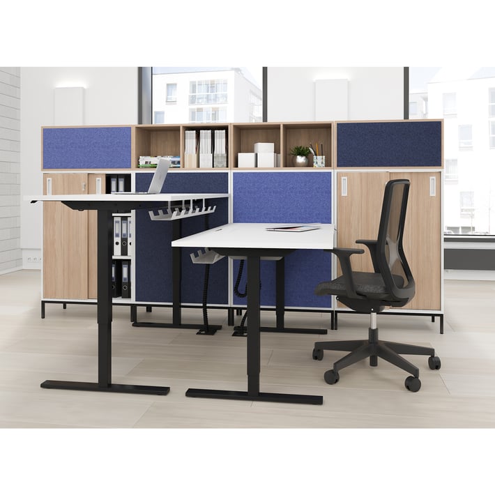 Шкаф Narbutas Choice, с плъзгащи се врати, 800 x 400 x 1075 mm, ПДЧ 18 mm, меламин избелен дъб, меламин избелен дъб, черна дръжка