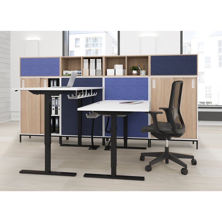 Шкаф Narbutas Choice, с плъзгащи се врати, 800 x 400 x 1075 mm, ПДЧ 18 mm, меламин избелен дъб, меламин избелен дъб, черна дръжка