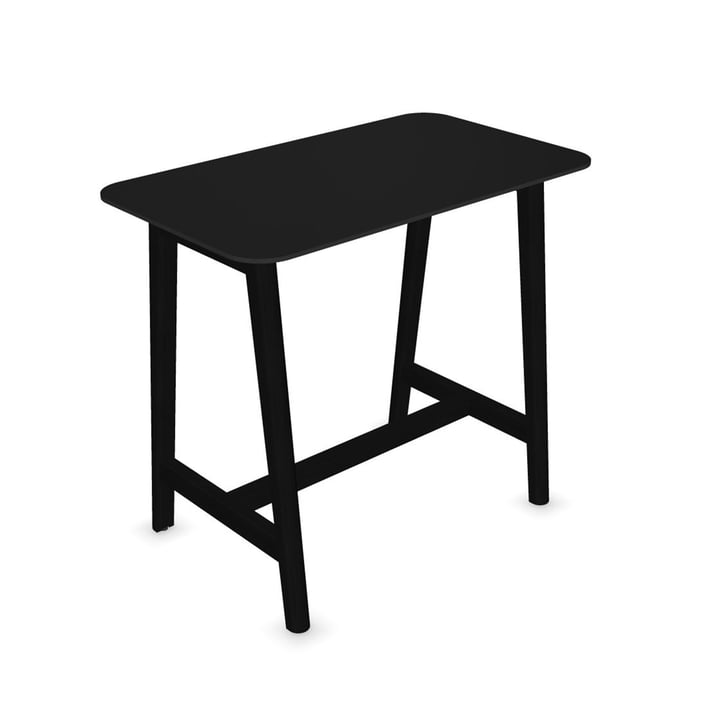 Висока маса Narbutas Nova Wood, 1200 x 700 x 1050 mm, MDF 26 mm, HPL черен плот, черни дървени крака