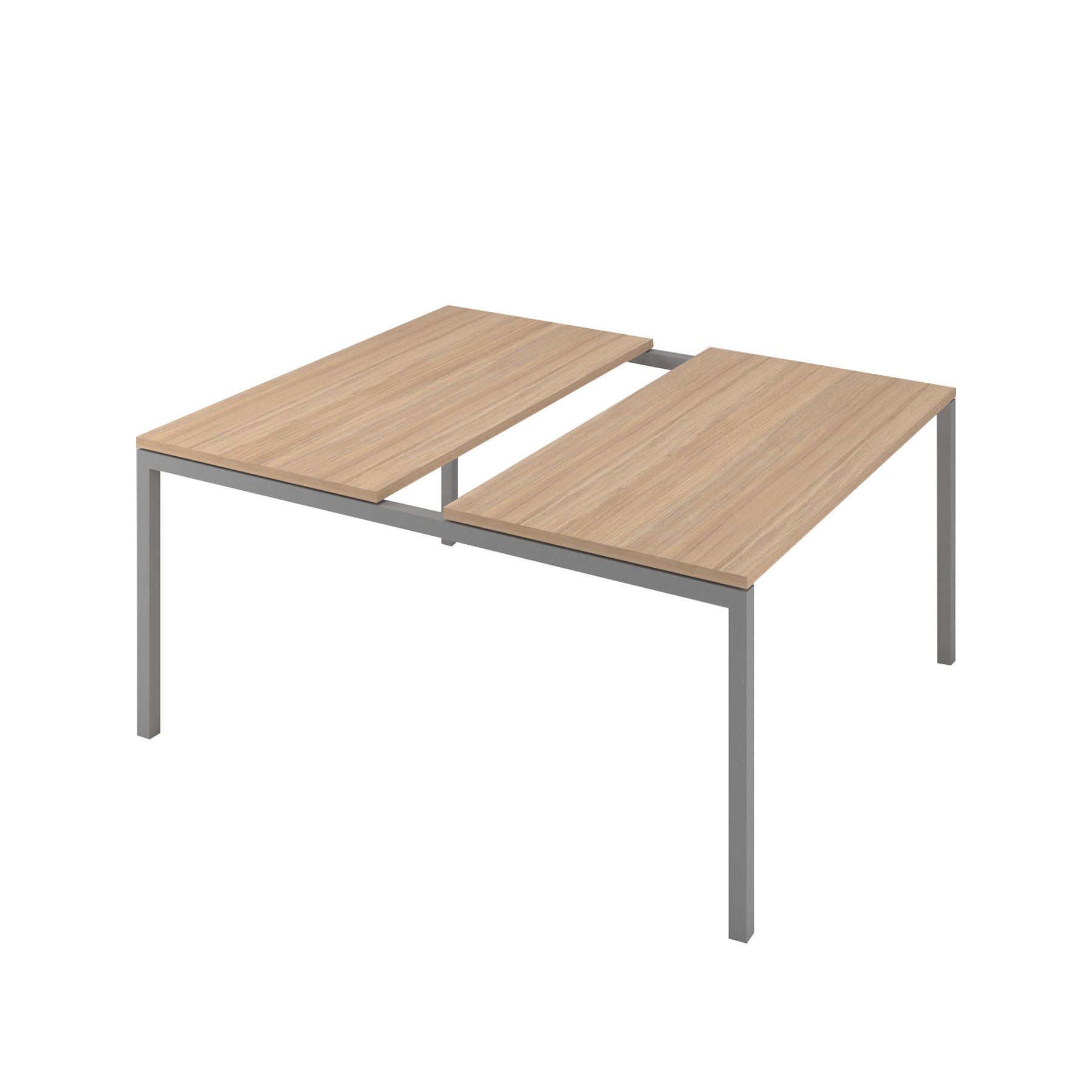 Conference table Narbutas Nova, 1400 x 1640 x 740 mm, rectangular top, chipboard 25 mm, amber oak melamine, gray metal, U-leg