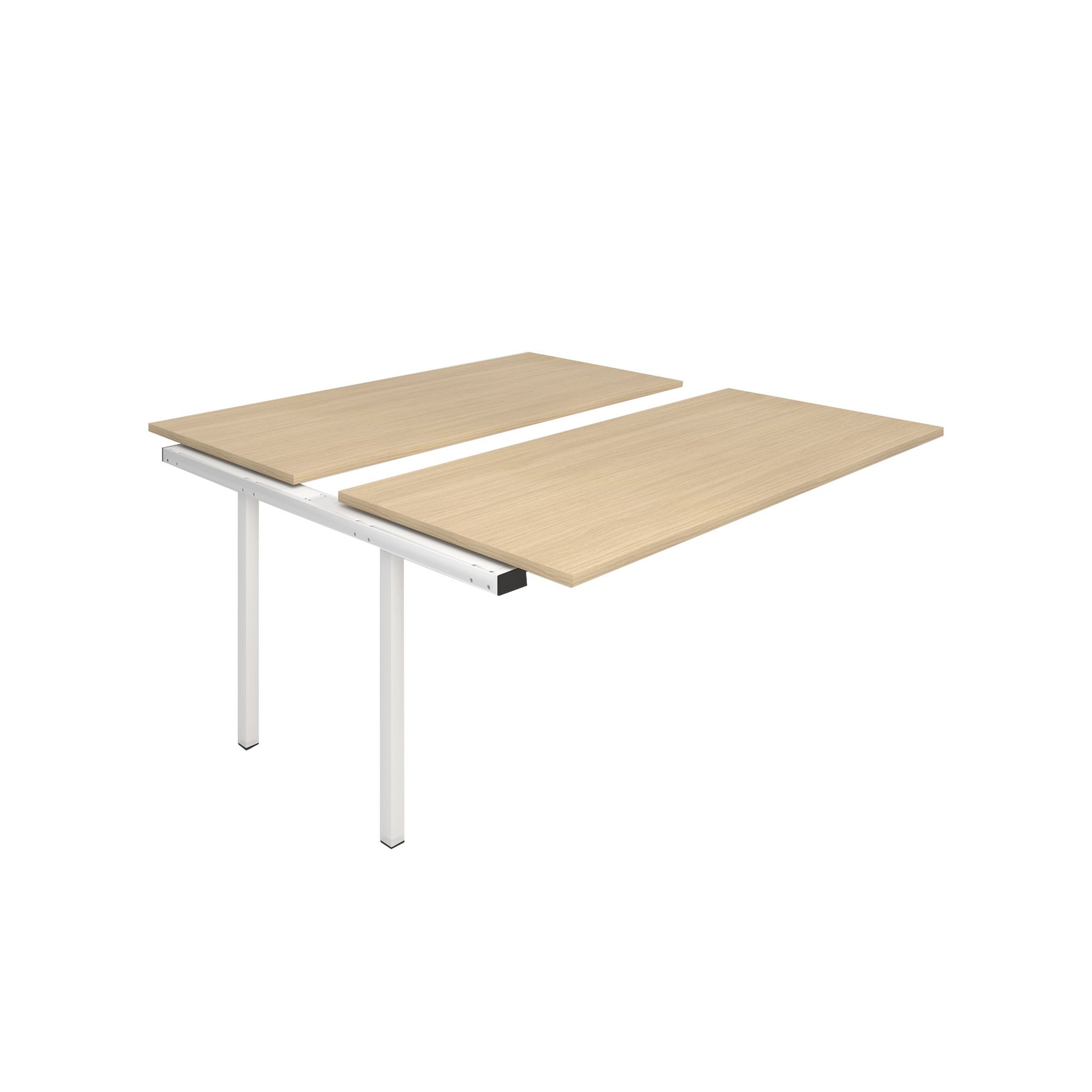 Conference table Narbutas Nova, 1600 x 1640 x 740 mm, rectangular top, chipboard 25 mm, bleached oak melamine, white metal, U-leg