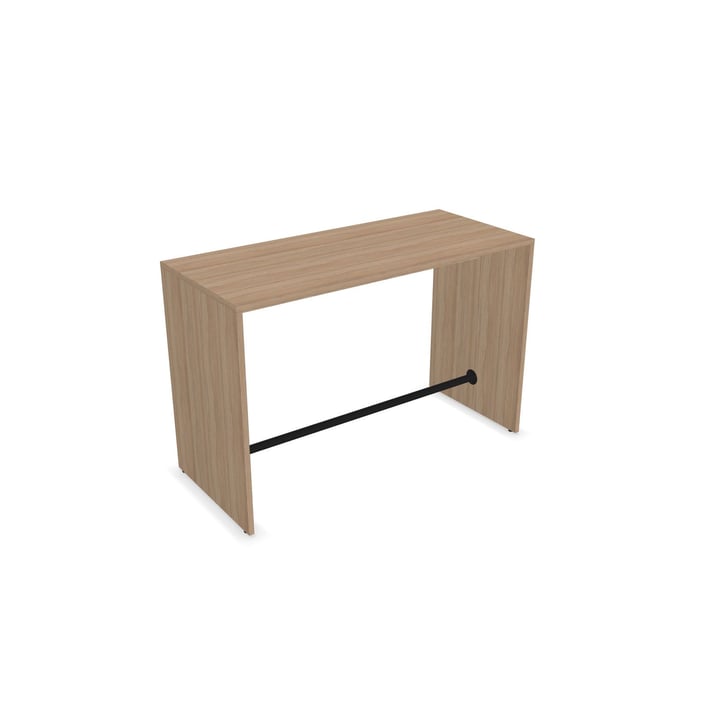 Висока маса Narbutas Light, 1600 x 700 x 1050 mm, ПДЧ 25 mm, меламин кехлибарен дъб, черен метал