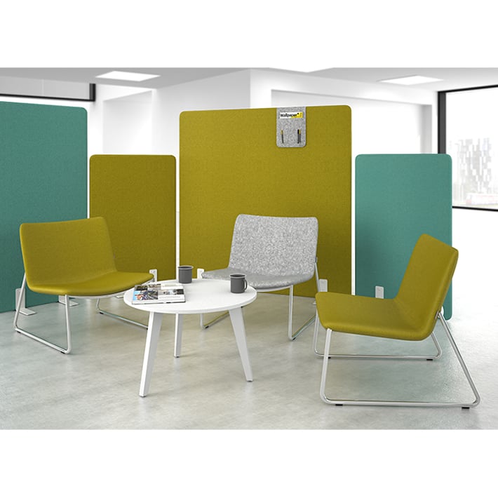 Low table Narbutas Amber, 700 x 700 x 450 mm, round top, particleboard, white melamine, white enamel lacquer