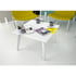 Low table Narbutas Amber, 700 x 700 x 450 mm, round top, particleboard, white melamine, white enamel lacquer