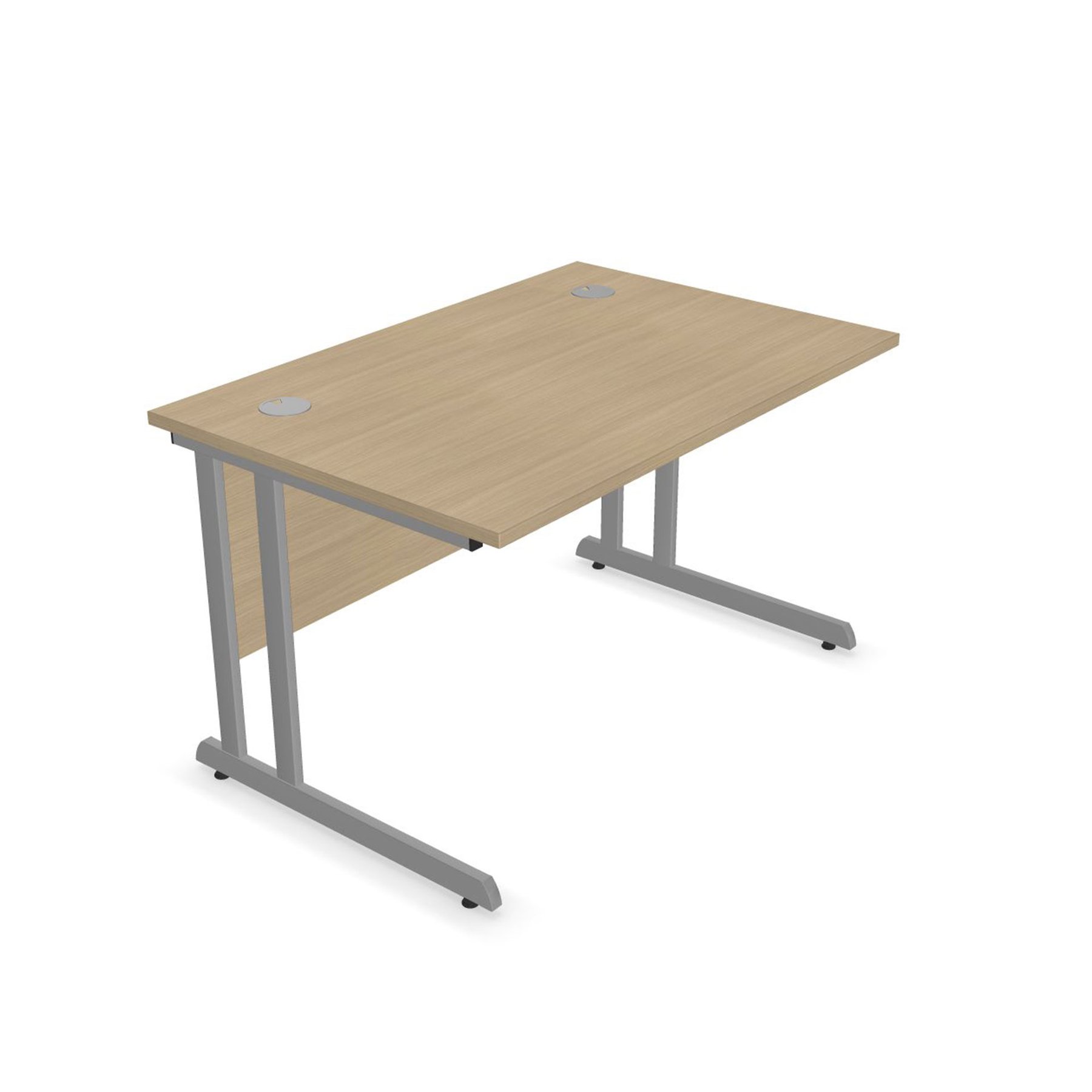 Desk Narbutas Optima C, 1200 x 800 x 720 mm, 25 mm particleboard, metal legs, bleached oak