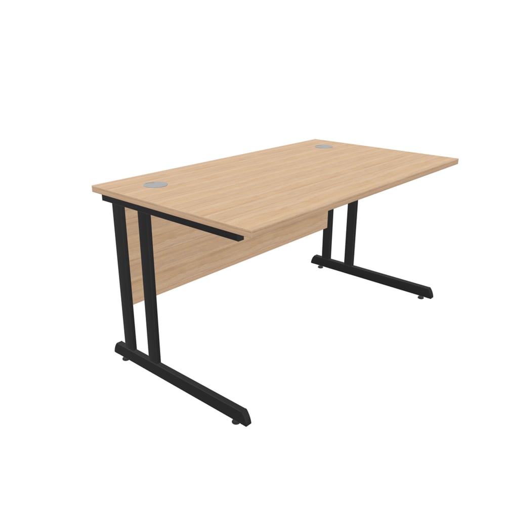 Бюро Narbutas Optima C, 1400 x 800, 720 mm, ПДЧ 25 mm, избелен дъб, черни метални крака