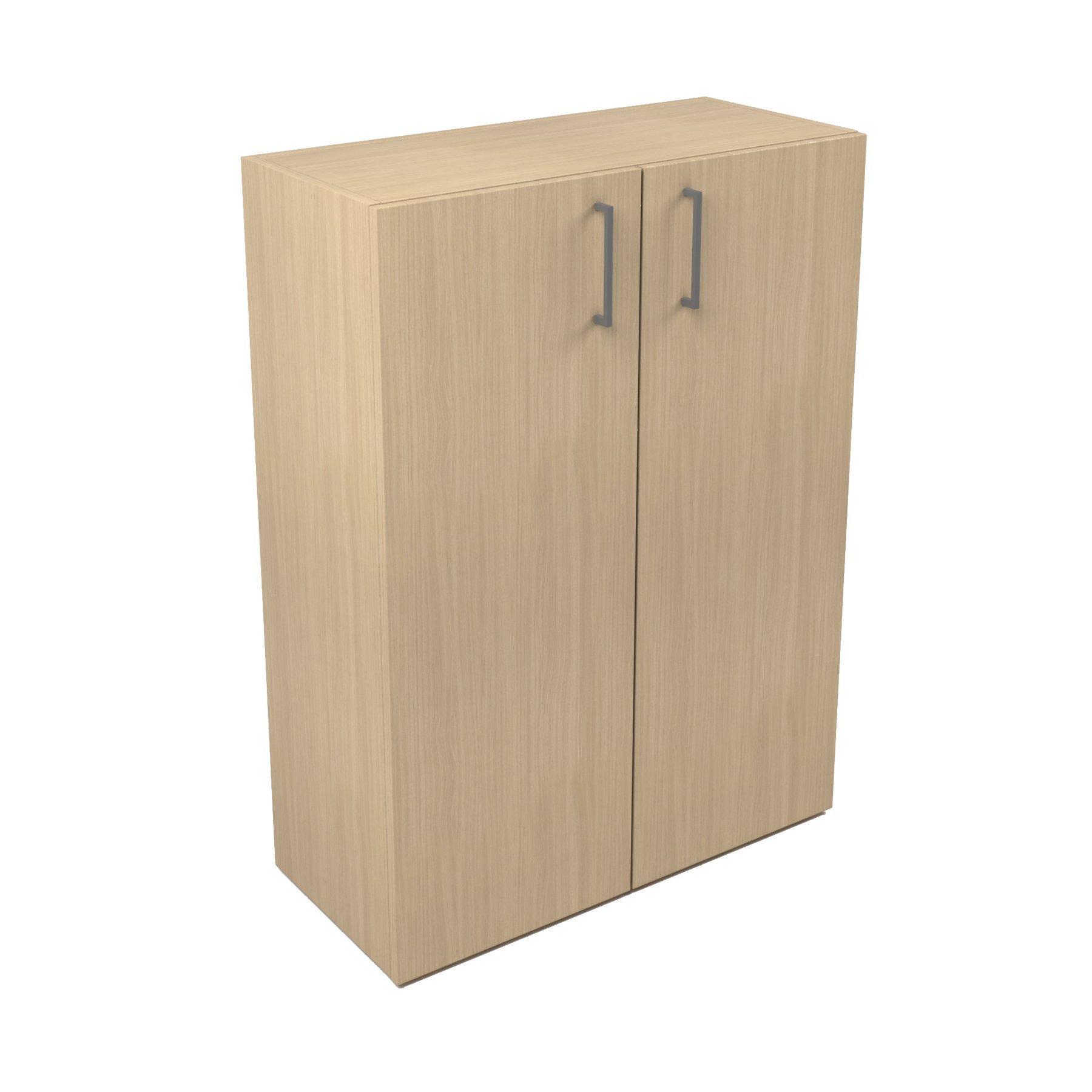 Narbutas Nova Basic Shelving Unit, 800 x 360 x 1092 mm, Bleached Oak Melamine, Grey Rectangular Handle