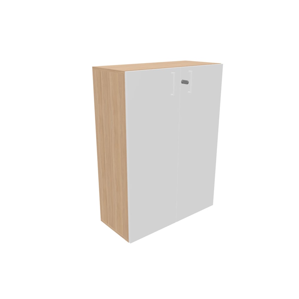 Шкаф Narbutas Nova C, 800 x 360 x 1092 mm, с врати и два рафта, ПДЧ, избелен дъб